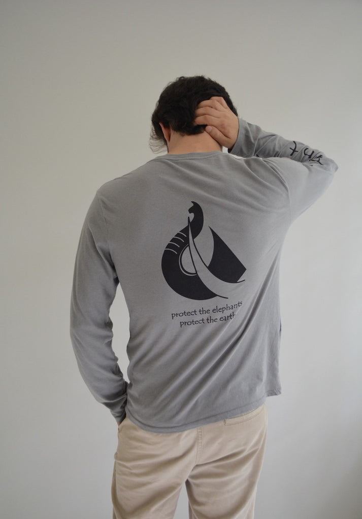 Elephant Classic Grey Garment Dyed Long Sleeve Tee