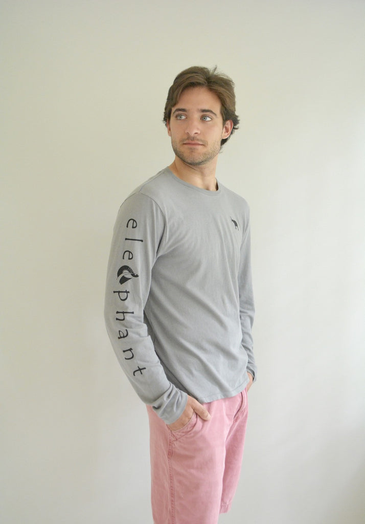 Elephant Classic Grey Garment Dyed Long Sleeve Tee